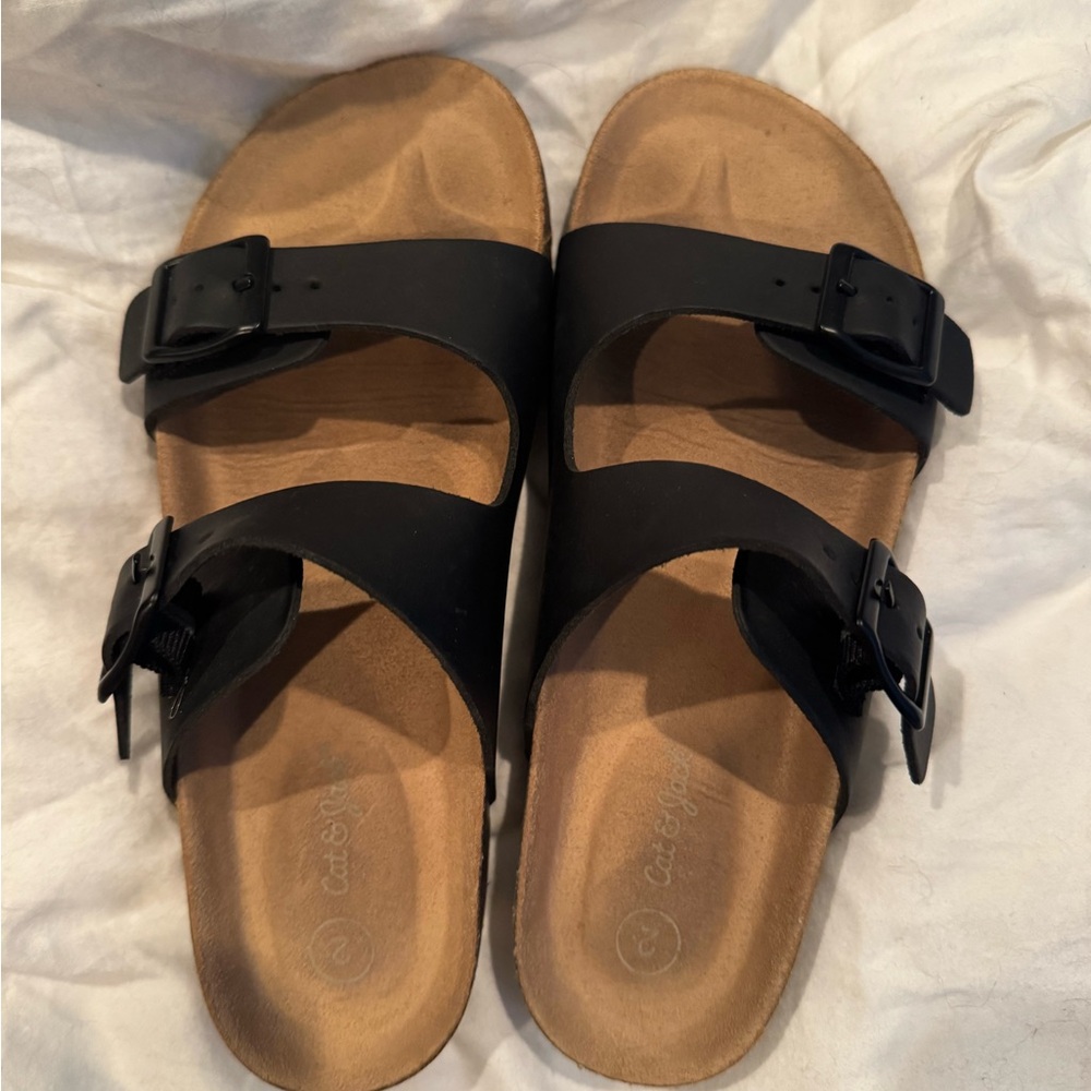 Kids cat and Jack black sandals size 2